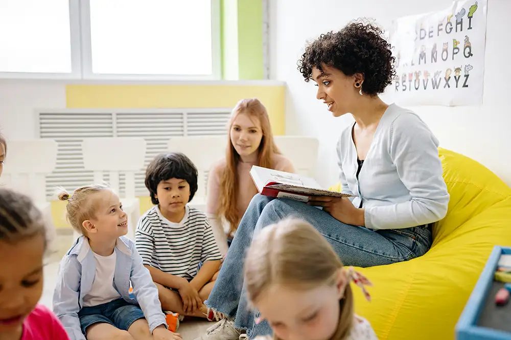 Children listening to a Bible story