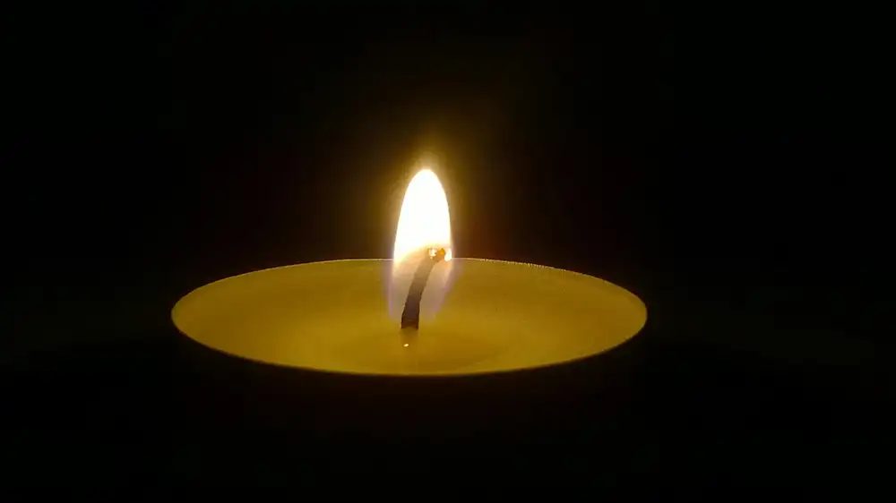 A lit candle