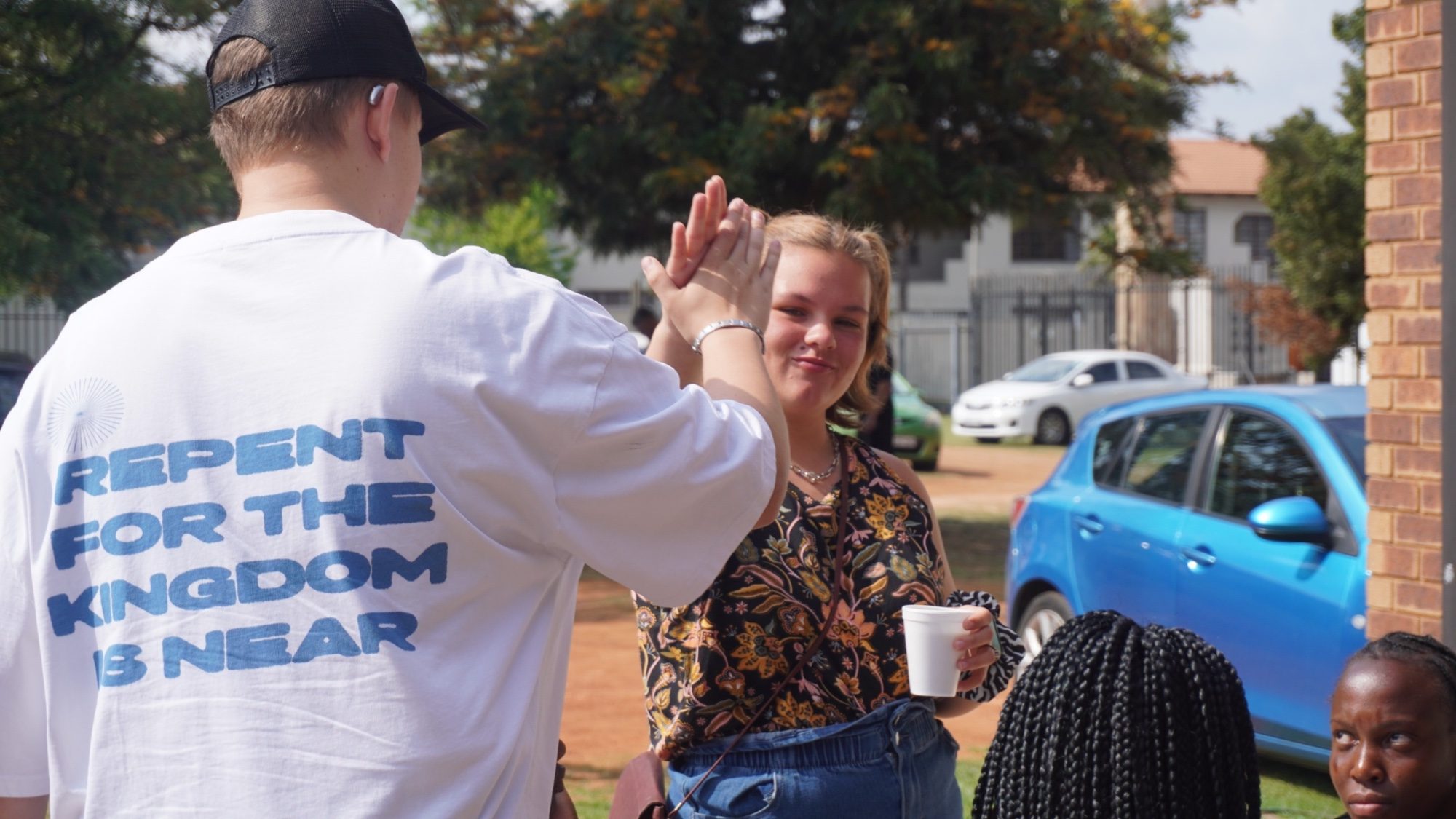 Volunteers serving together