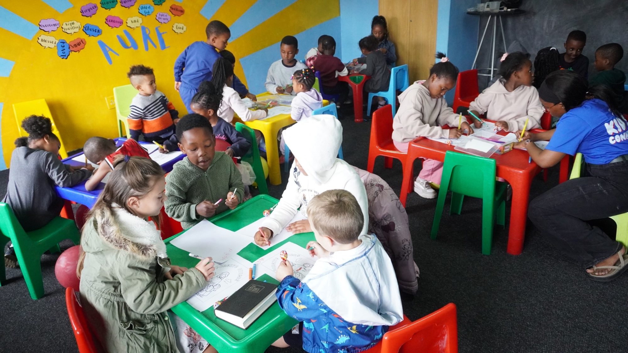 Children listening to a story